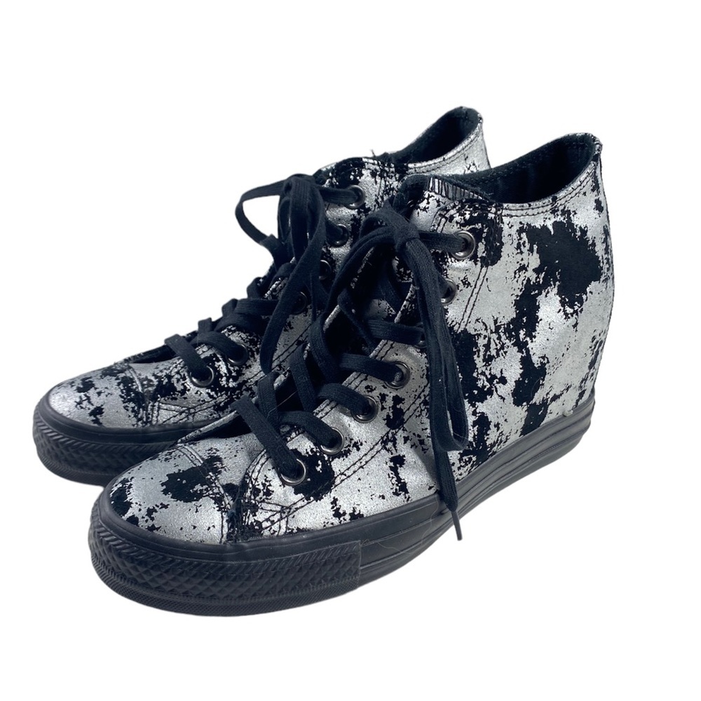New Converse All Star Lux Metallic Hidden Wedge Sneakers Studded Womens 8
